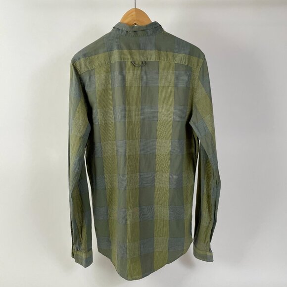 Lacoste Windowpane Check Long Sleeve Button Down Shirt, Green, Size 41 (M/L) - Picture 6 of 8